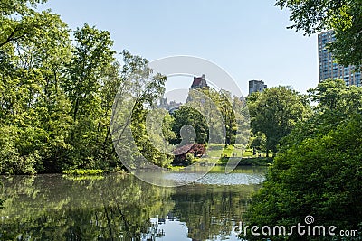 View from inside Central Park Editorial Stock Photo