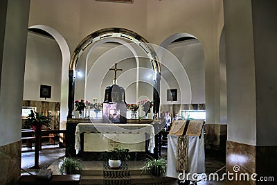 A view of the inside of the Church of the Beatitudes Editorial Stock Photo