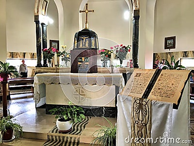 A view of the inside of the Church of the Beatitudes Editorial Stock Photo