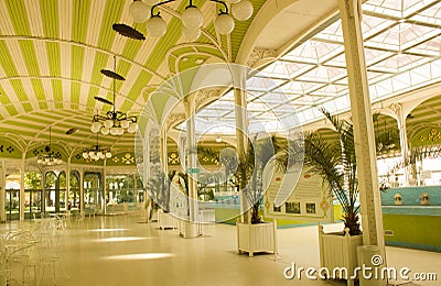 View inside the fontains area in the spa city of Vichy, France Editorial Stock Photo