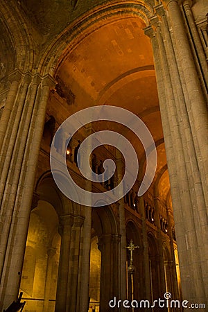 View inside Lisbon Cathedral: the gotic cloisters Editorial Stock Photo