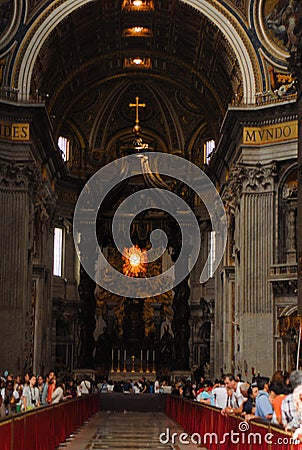 View inside St. Peter's Basilica, Vatican City, Italy Editorial Stock Photo