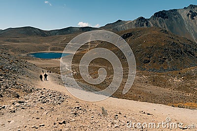 View inside of Volcano Nevado de Toluca National park with lakes inside the crater. landscape near of Mexico City Stock Photo