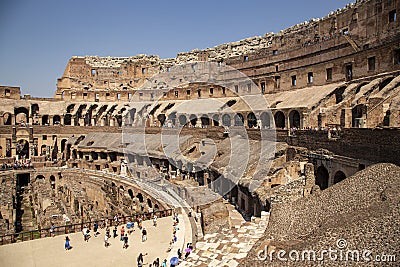 A View of the Interior of the Colosseum, Rome Editorial Stock Photo