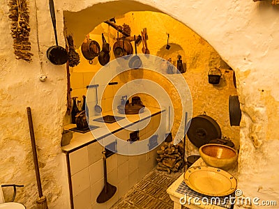 Historical Home Cave, Matera, Italy Editorial Stock Photo