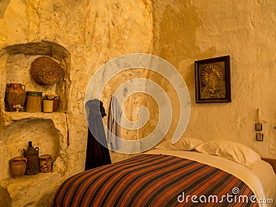 Historical Home Cave, Matera, Italy Stock Photo