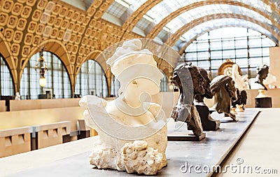 View of the interior of the Musee d`Orsay, Paris Editorial Stock Photo