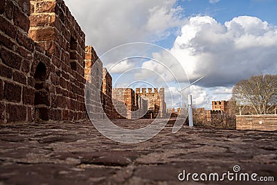 Silves, Portugal - View of the interior of the Silves Castle, from up on the castle walls Stock Photo