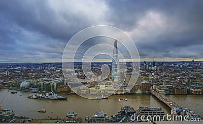 View from the interior top floor of Skygarden Known as the walkie talkie due to its unique distinctive shape, this skyscraper Editorial Stock Photo