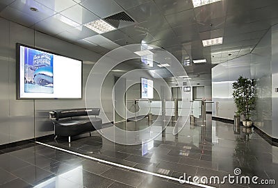 View of interiors of modern office building Editorial Stock Photo