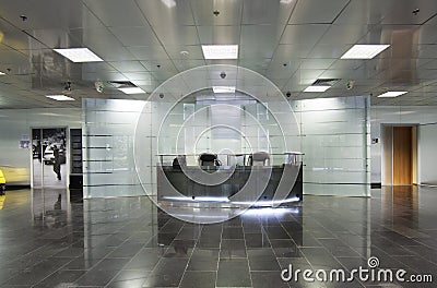 View of interiors of modern office building Editorial Stock Photo