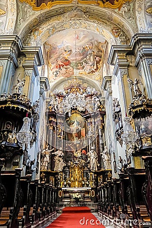 View of interiors of the old Catholic church in Frohnleiten. Editorial Stock Photo