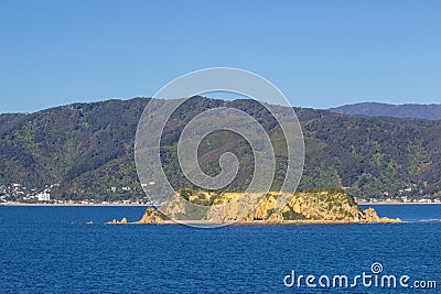 view from Interislander ferry connecting North and South island of New Zealand Stock Photo
