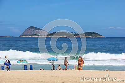 View of Ipanema Beach in Rio de Janeiro Editorial Stock Photo