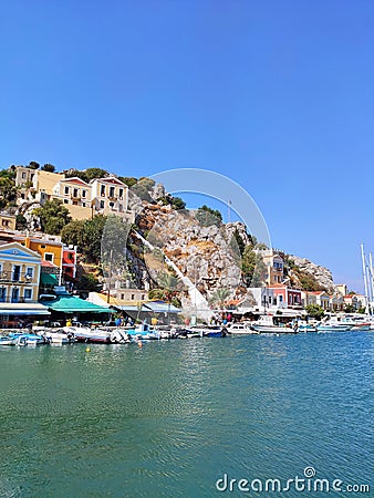 View on island Symi, Greece Editorial Stock Photo