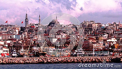 View of Istanbul from the Sea of Marmara Stock Photo