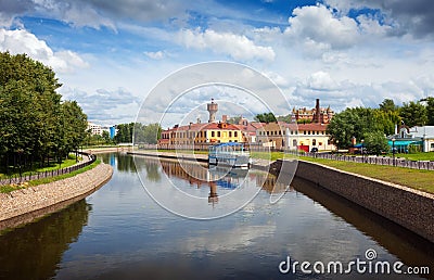 View of Ivanovo with river Uvod Stock Photo