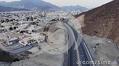 View from Jabel Hafeet mountain, Al Ain - UAE. Stock Photo