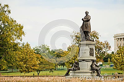 View of the James Garfield monument in Washington park Stock Photo