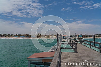 View from the jetty to Swakopmund city, Namibia, Africa Editorial Stock Photo