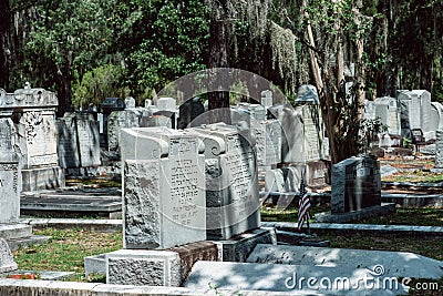 Jewish Cemetery Statuary Statue Bonaventure Cemetery Savannah Georgia Editorial Stock Photo