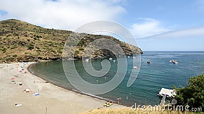 View of Joncols beach in Alt Emporda, Girona province, Catalonia, Spain Stock Photo