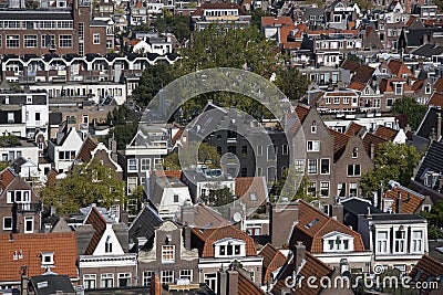 View of the Jordaan from the Westerkerk in Amsterdam Stock Photo