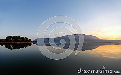 View of Kaiafas lake at western Peloponnese Stock Photo