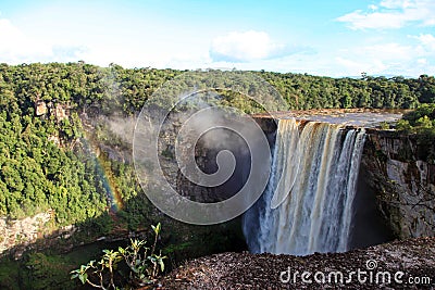A view of the Kaieteur falls, Guyana. The waterfall is one of the most beautiful and majestic waterfalls in the world, Stock Photo