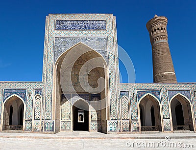 View of Kalon mosque and minaret Stock Photo