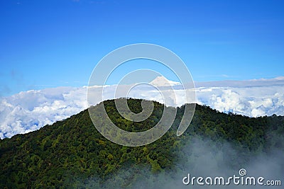 View of Kanchenjunga Peak from Silk Route after cloudy Weather Stock Photo