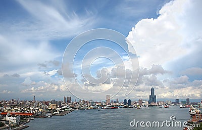 View of Kaohsiung Harbor Stock Photo