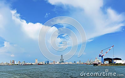 View of Kaohsiung Harbor Stock Photo