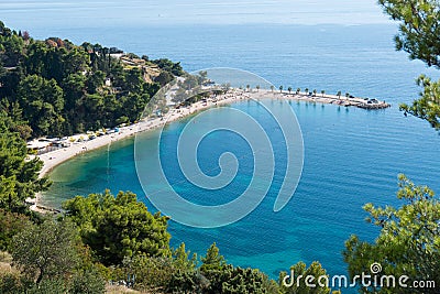 A view of Kasjuni Beach from Marjan Hill Trail in Split Croatia Stock Photo