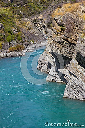 view of Kawarau Gorge near Queenstown New Zealand Stock Photo
