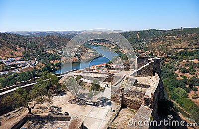 The view from the Keep tower of Mertola Castle. Mertola. Portugal Stock Photo