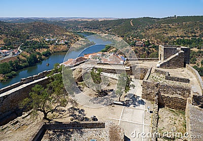 The view from the Keep tower of Mertola Castle. Mertola. Portugal Stock Photo