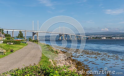 A view of kessock bridge in Inverness and the beauly firth Stock Photo