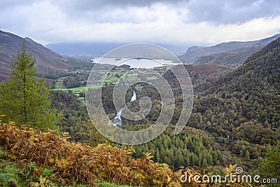 View of Keswick from Castle Crag Stock Photo