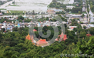 View of the Khmer pagoda in Mekong Delta, Vietnam Stock Photo