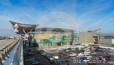 View of the Kiev International Airport Boryspil. One of the busiest business aviation hubs in Europe, one of two city passenger Editorial Stock Photo