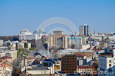 View Kiev. Ukraine. Downtown Editorial Stock Photo