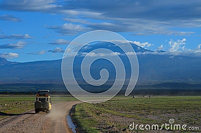 View of the Kilimanjaro in Amboseli National Park Editorial Stock Photo