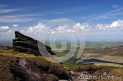 View from Kinder Scout (Peak District , England) Stock Photo