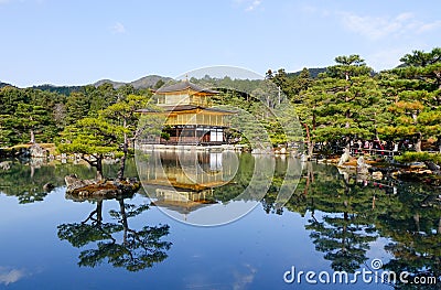 View of the Kinkaku temple in Kyoto, Japan Editorial Stock Photo