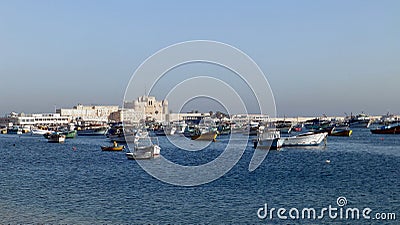 Port of Alexandria in front of the fortress of Kite Bay Editorial Stock Photo