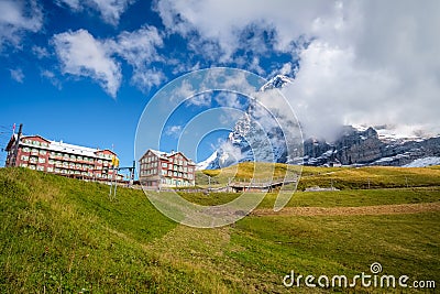 View at the Kleine Scheidegg Railway Station Berner Oberland, Switzerland Editorial Stock Photo