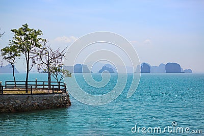 View from Koh Yao Noi island to the Phang-Nga Bay, Thailand Stock Photo