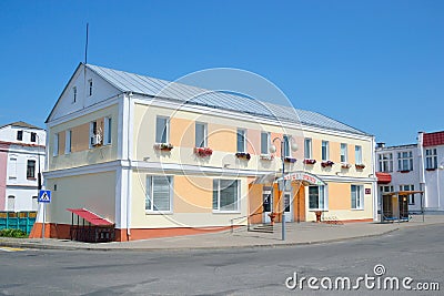 View of Komsomolskaya Square in Stolin. Editorial Stock Photo