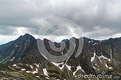 View from Koprovsky stit mountain peak in High Tatras mountains in Slovakia Stock Photo